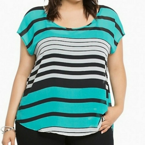 torrid Tops - 🔴5 for $20🔴 Torrid Chiffon Sheer Striped shirt